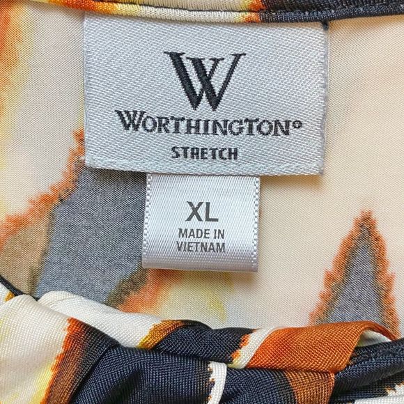 Worthington Stretch Animal Print Twist Front Blouse - Size XL - Picture 6 of 6